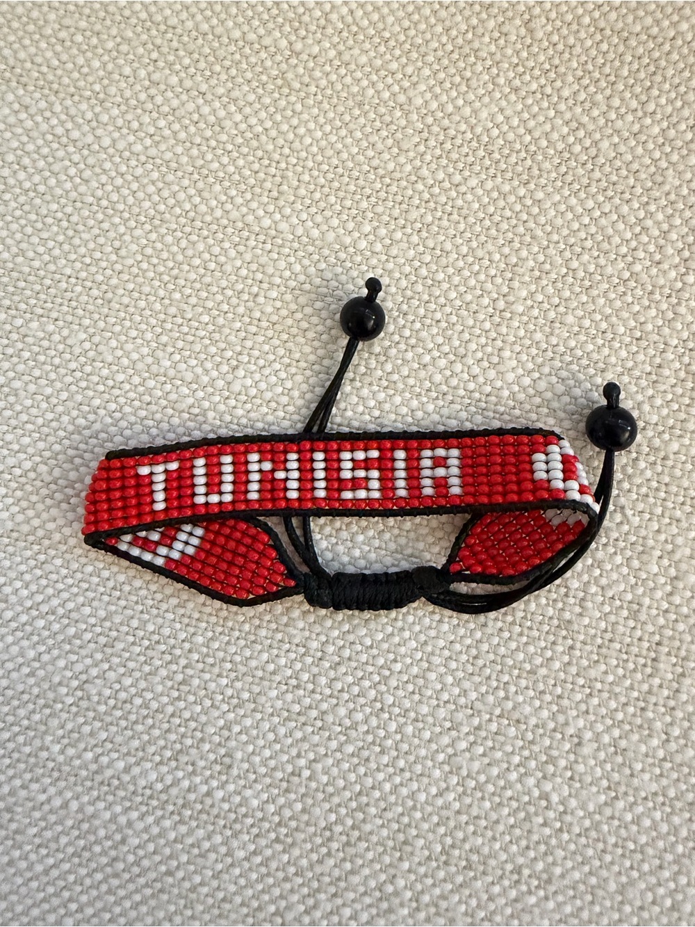 Red Beaded 'TUNISIA' Adjustable Bracelet